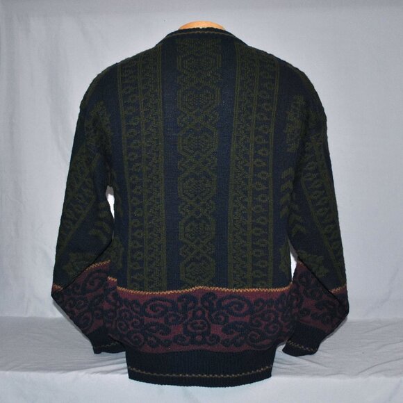 Vintage Cambio Italia Sweater Size Medium Geometric Wool Blend Pullover - Picture 2 of 10